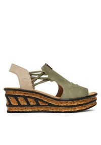 Rieker Sandały 68175-52 Zielony. Kolor: zielony. Materiał: materiał, syntetyk