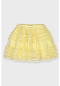 Mayoral - Spódnica dziecięca. Kolor: żółty. Materiał: bawełna, materiał, tiul, poliamid, tkanina, poliester. Wzór: aplikacja #2