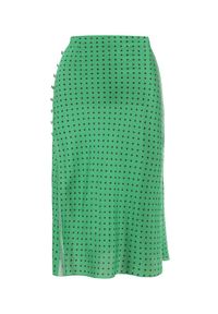Born2be - Zielona Spódnica Diomane. Kolor: zielony. Wzór: kropki, aplikacja #3