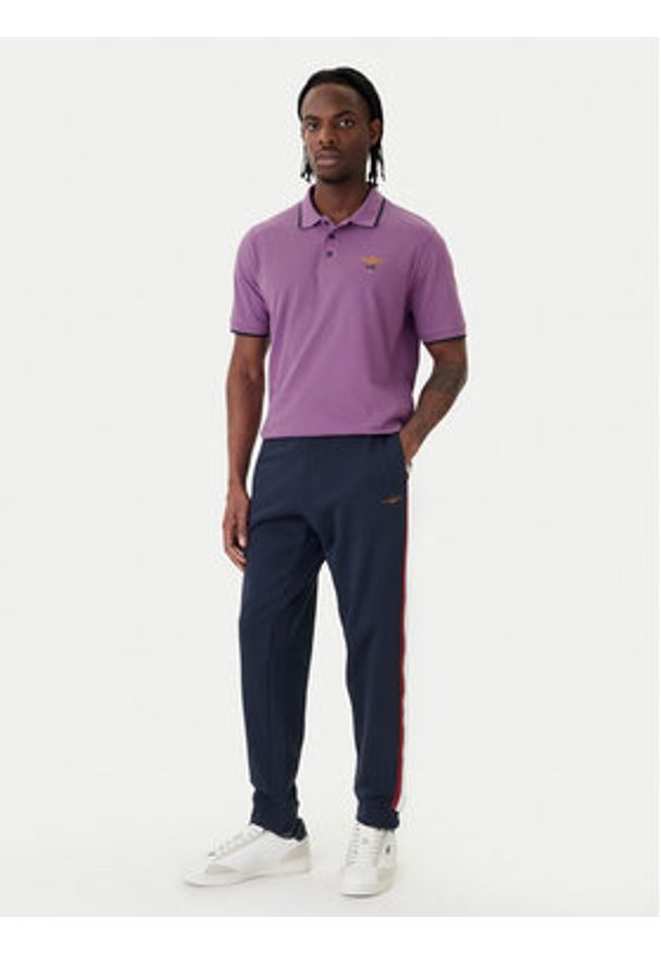 Aeronautica Militare Polo 261PO1308UP00082 Fioletowy Regular Fit. Typ kołnierza: polo. Kolor: fioletowy. Materiał: bawełna