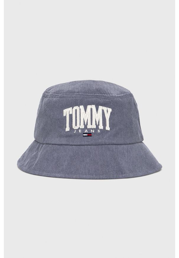 Tommy Jeans Kapelusz sztruksowy kolor fioletowy. Kolor: fioletowy. Materiał: sztruks