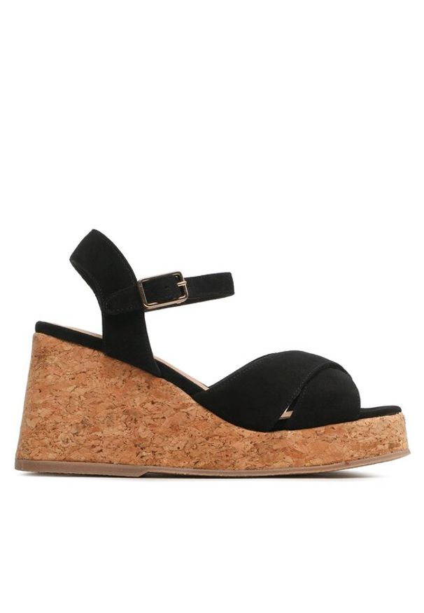 Castañer Espadryle Thea Cork/007 023073-100 Czarny. Kolor: czarny. Materiał: skóra