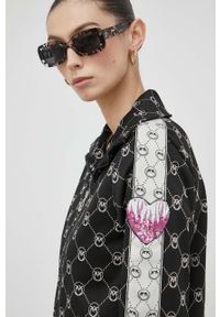 Pinko bluza damska kolor czarny wzorzysta. Okazja: na co dzień. Kolor: czarny. Materiał: dzianina. Wzór: aplikacja. Styl: casual #4