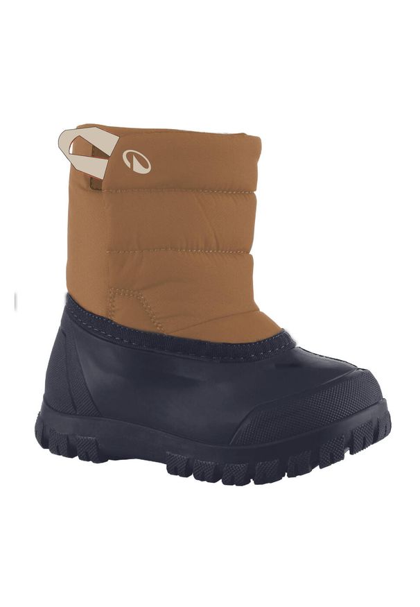 LUGIK - Buty zimowe śniegowce dla dzieci Wedze 500. Zapięcie: rzepy. Kolor: pomarańczowy, brązowy, niebieski, wielokolorowy. Szerokość cholewki: normalna. Wzór: paski. Sezon: zima. Sport: turystyka piesza