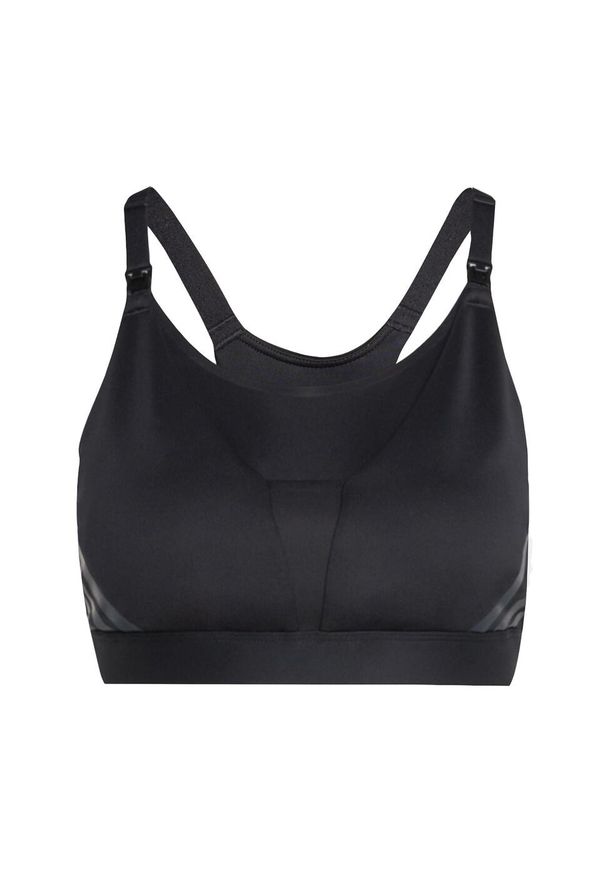 Adidas - Biustonosz Powerimpact Luxe Medium-Support Maternity. Kolekcja: moda ciążowa. Kolor: czarny, szary, wielokolorowy. Materiał: materiał