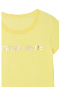 Michael Kors t-shirt bawełniany dziecięcy R15110.114.150 kolor żółty. Kolor: żółty. Materiał: bawełna. Długość rękawa: krótki rękaw. Długość: krótkie. Wzór: nadruk #2