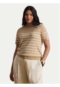Lauren Ralph Lauren - LAUREN RALPH LAUREN T-Shirt Eyelah 200P13973002 Beżowy Regular Fit. Kolor: beżowy. Materiał: syntetyk #5