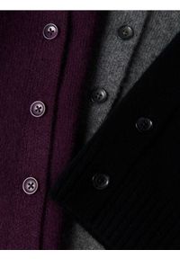 Reserved - Wełniany kardigan - ciemnofioletowy. Kolor: fioletowy. Materiał: wełna