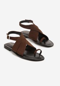 Born2be - Brązowe Sandały Vices w Stylu Japonek Naliessa. Okazja: na co dzień, na spacer. Zapięcie: sprzączka. Kolor: brązowy. Styl: elegancki, casual