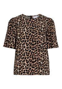 Vila Bluzka Liopana 14105564 Brązowy Regular Fit. Kolor: brązowy. Materiał: lyocell #5