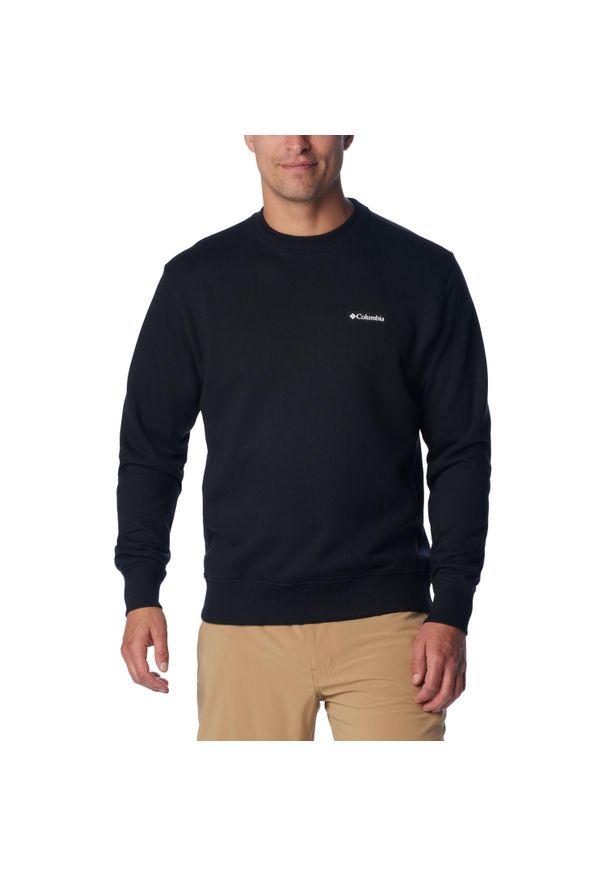 columbia - Bluza dresowa sportowa męska Marble Canyon French Terry Crew. Kolor: czarny. Materiał: poliester, bawełna. Sport: bieganie