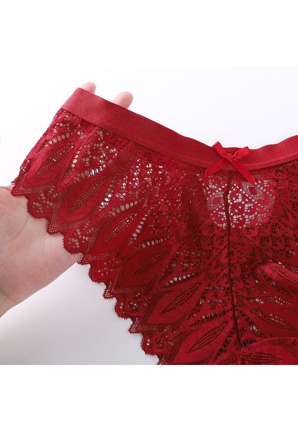 Intica - Figi damskie z ozdobną gumką na co dzień i specjalne okazje Edvige. Kolor: czerwony. Materiał: materiał