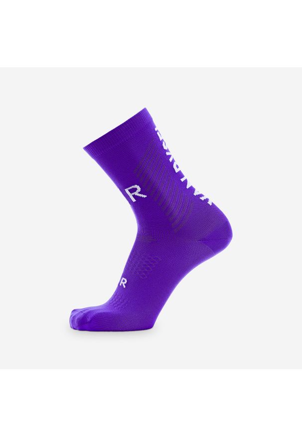 VAN RYSEL - Skarpetki rowerowe Van Rysel EDR. Kolor: fioletowy, wielokolorowy, biały. Materiał: poliamid, elastan. Sport: kolarstwo