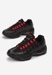 Born2be - Czarno-Czerwone Buty Sportowe Caliseise. Nosek buta: okrągły. Kolor: czarny. Materiał: materiał. Szerokość cholewki: normalna. Wzór: aplikacja. Sport: turystyka piesza #2