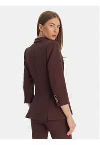 Elisabetta Franchi Marynarka GI-215-61E2-V590 Brązowy Regular Fit. Kolor: brązowy. Materiał: syntetyk #4