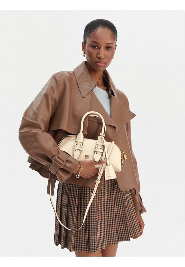 Pinko - PINKO Torebka Bowling Bag Baguette AI 25-26 105334 A2VW Écru. Materiał: skórzane