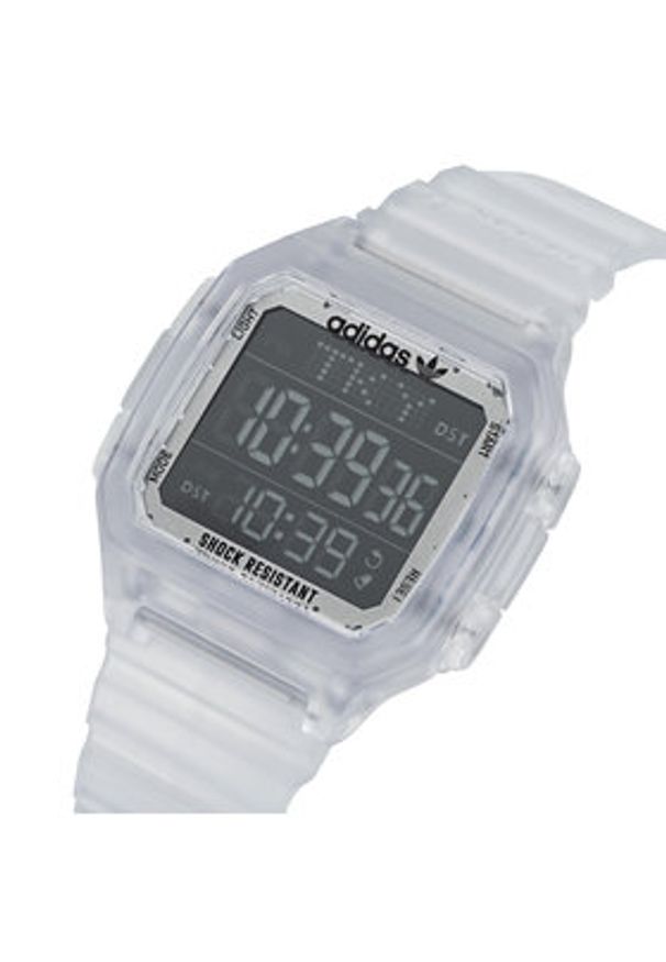 adidas Originals Zegarek Digital One GMT AOST22049 Biały. Kolor: biały