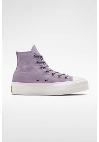 Converse trampki Chuck Taylor All Star Lift HI damskie kolor fioletowy A05014C. Nosek buta: okrągły. Kolor: fioletowy. Materiał: guma. Obcas: na platformie #1