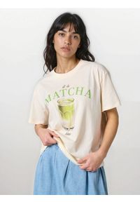 Sinsay - Bawełniana koszulka z nadrukiem - żółty. Kolor: żółty. Materiał: bawełna. Wzór: nadruk