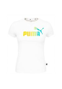 Koszulka sportowa dziecięca Puma ESS Bleach Logo Tee. Kolor: biały #1