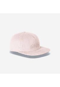 Decathlon - Czapeczka 6 paneli sztruksowa. Kolor: różowy. Materiał: bawełna, poliester, materiał, tkanina, elastan