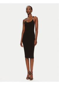MICHAEL Michael Kors Sukienka dzianinowa MT482IL33D Czarny Slim Fit. Kolor: czarny. Materiał: wiskoza