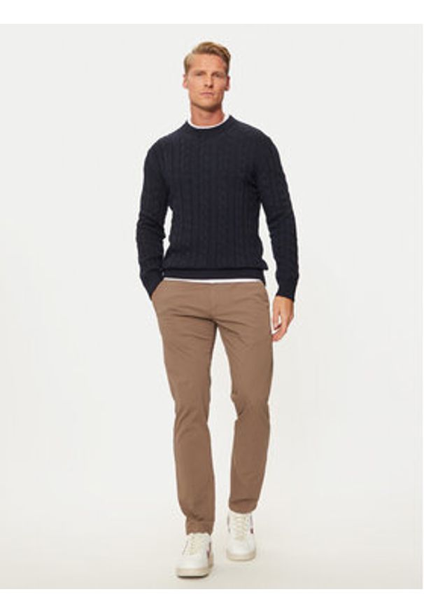 United Colors of Benetton - United Colors Of Benetton Sweter 1335U107G Granatowy Regular Fit. Kolor: niebieski. Materiał: wiskoza, syntetyk