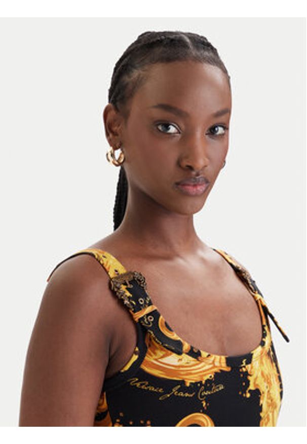 Versace Jeans Couture Sukienka codzienna 80HAO970 JS550 Czarny Slim Fit. Okazja: na co dzień. Kolor: czarny. Materiał: bawełna. Typ sukienki: proste. Styl: casual