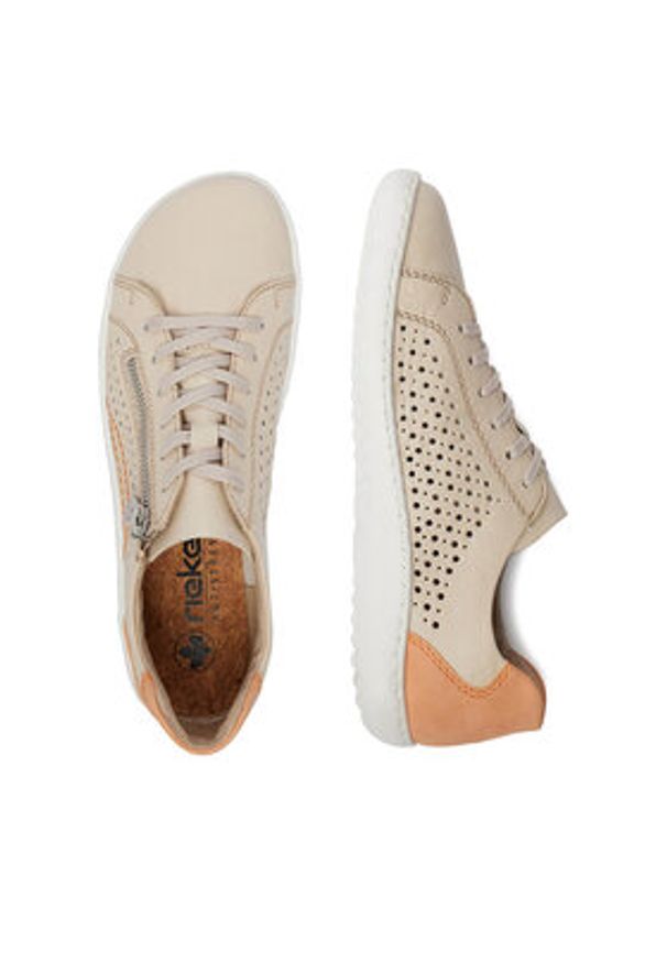 Rieker Sneakersy CEO-52824-60 Beżowy. Kolor: beżowy. Materiał: skóra
