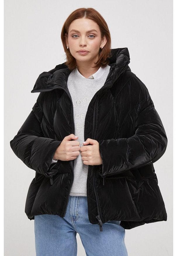 Hetrego kurtka puchowa damska kolor czarny zimowa oversize. Kolor: czarny. Materiał: puch. Sezon: zima