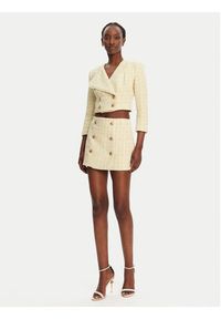 Elisabetta Franchi Marynarka GI-160-52E2-V600 Żółty Regular Fit. Kolor: żółty. Materiał: bawełna #3