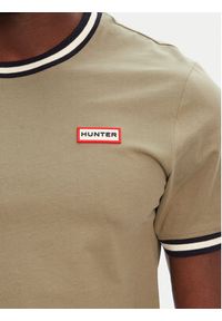 Hunter T-Shirt Eigg Ringer HARM0032251 Khaki Regular Fit. Kolor: brązowy. Materiał: bawełna #3