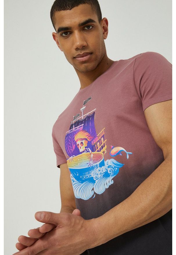medicine - Medicine t-shirt bawełniany kolor różowy z nadrukiem. Kolor: różowy. Materiał: bawełna. Wzór: nadruk