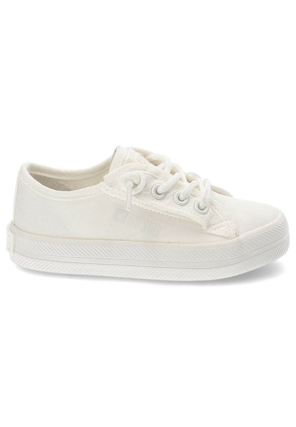 Big-Star - Białe Trampki Big Star Dziecięce Zapinane Na Rzep. Okazja: na uczelnię, na co dzień. Zapięcie: rzepy. Kolor: biały. Materiał: materiał. Szerokość cholewki: normalna. Styl: casual