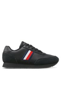 TOMMY HILFIGER - Tommy Hilfiger Sneakersy Core Eva Runner Corporate Lea FM0FM04397 Czarny. Kolor: czarny. Materiał: skóra