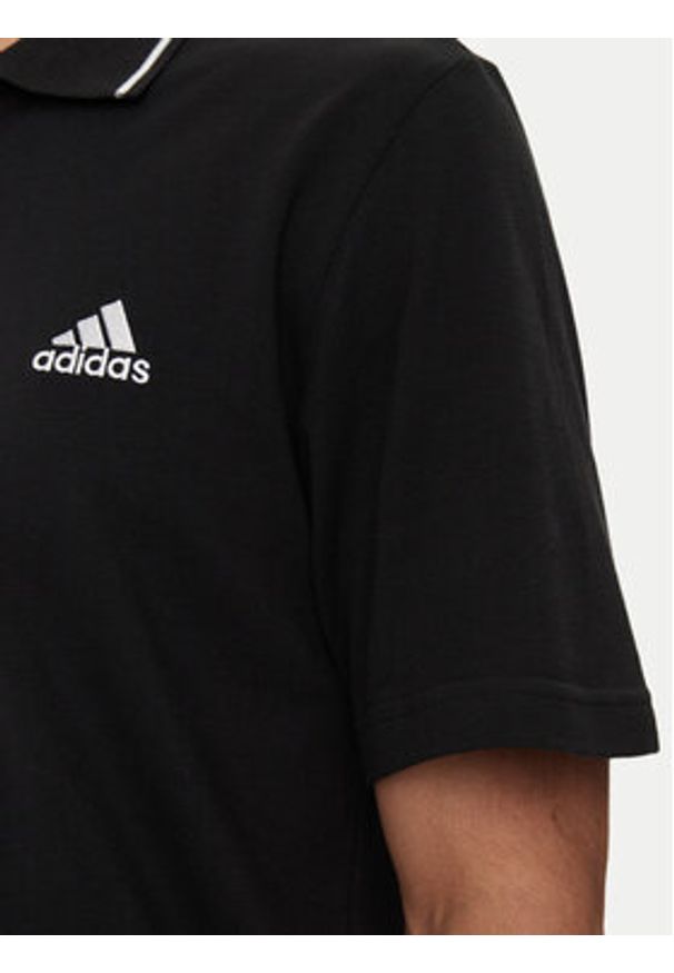 Adidas - adidas Polo Essentials IC9314 Czarny Regular Fit. Typ kołnierza: polo. Kolor: czarny. Materiał: bawełna