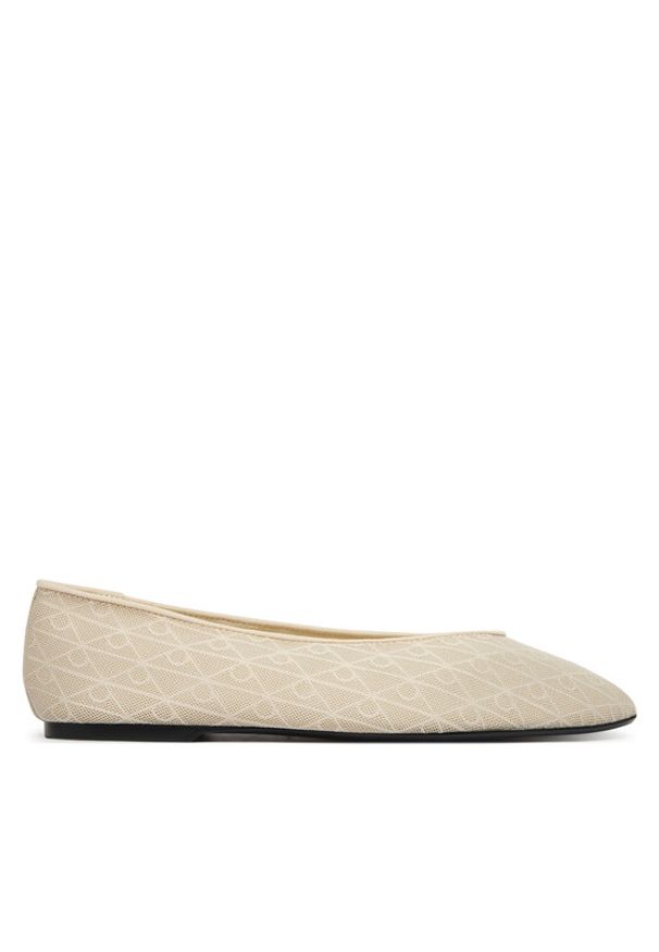 Calvin Klein Baleriny Square Ballerina Aop Mesh HW0HW02937 Écru. Kolor: kremowy. Materiał: materiał
