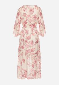 Born2be - Różowa Bawełniana Sukienka Kopertowa o Asymetrycznym Kroju z Wiązanym Paskiem Niteira. Okazja: na co dzień, na randkę. Typ kołnierza: dekolt w kształcie V. Kolor: różowy. Materiał: bawełna. Typ sukienki: asymetryczne, kopertowe. Styl: casual #5