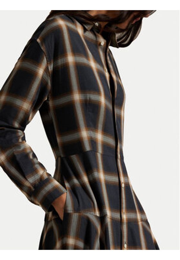 Polo Ralph Lauren Sukienka koszulowa 211A12167001 Brązowy A-Line Fit. Typ kołnierza: polo. Kolor: brązowy. Materiał: bawełna. Typ sukienki: koszulowe