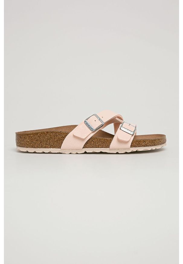 Birkenstock - Klapki Yao Balance. Kolor: różowy. Materiał: syntetyk, materiał, skóra ekologiczna. Wzór: gładki. Wysokość obcasa: bez obcasa, niski