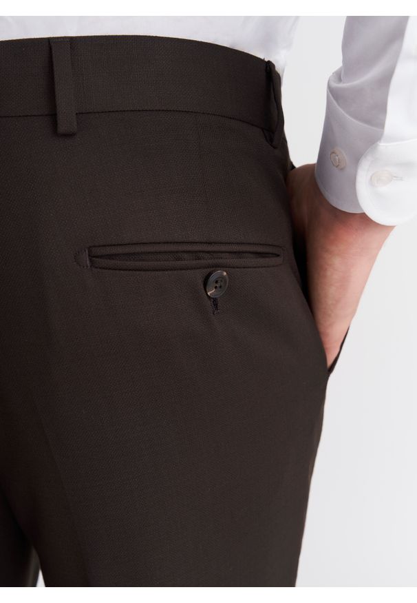 Pako Lorente - PAKO LORENTE – Brązowe spodnie w kant męskie. Kolor: brązowy