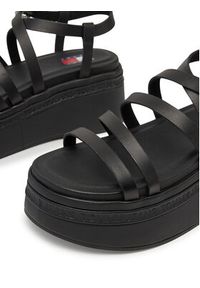 Tommy Jeans Sandały Tjw Wedgy Strappy Sandal EN0EN02756 Czarny. Kolor: czarny. Materiał: skóra #3
