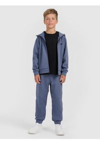 4f - 4F Bluza dresowa rozpinana z kapturem chłopięca - granatowa 164 (13-14 lat). Typ kołnierza: kaptur. Kolor: niebieski. Materiał: dresówka. Sezon: lato. Styl: klasyczny #2
