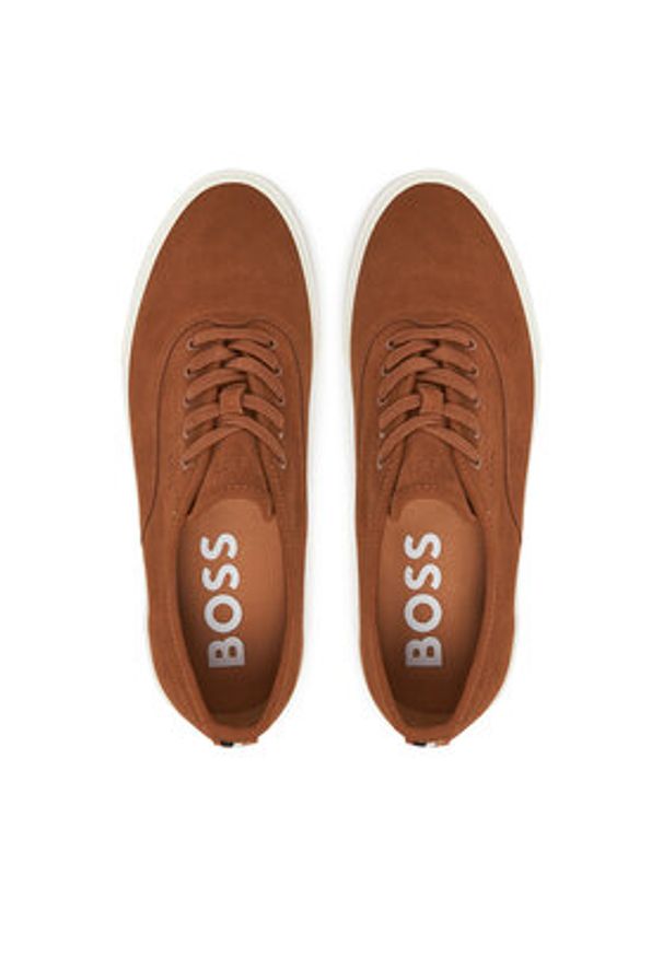 BOSS Tenisówki Aiden 50542098 Brązowy. Kolor: brązowy. Materiał: zamsz, skóra