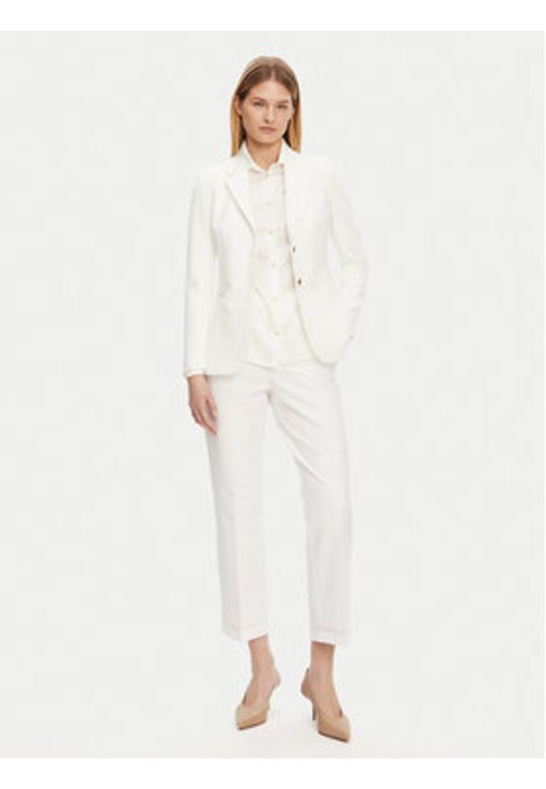 Max Mara Chinosy 2516781047650 Biały Regular Fit. Kolor: biały. Materiał: bawełna, syntetyk