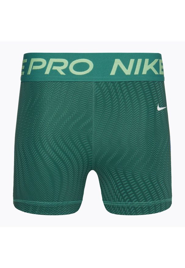 Spodenki treningowe damskie Nike Pro Dri-Fit Mid-Rise 3" Printed. Kolor: zielony. Technologia: Dri-Fit (Nike). Długość: krótkie