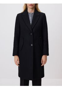 Reserved - Płaszcz z dodatkiem wełny - czarny. Kolor: czarny. Materiał: wełna