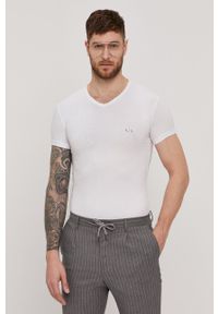 Armani Exchange - T-shirt (2-pack). Okazja: na co dzień. Kolor: biały. Materiał: dzianina. Wzór: gładki. Styl: casual
