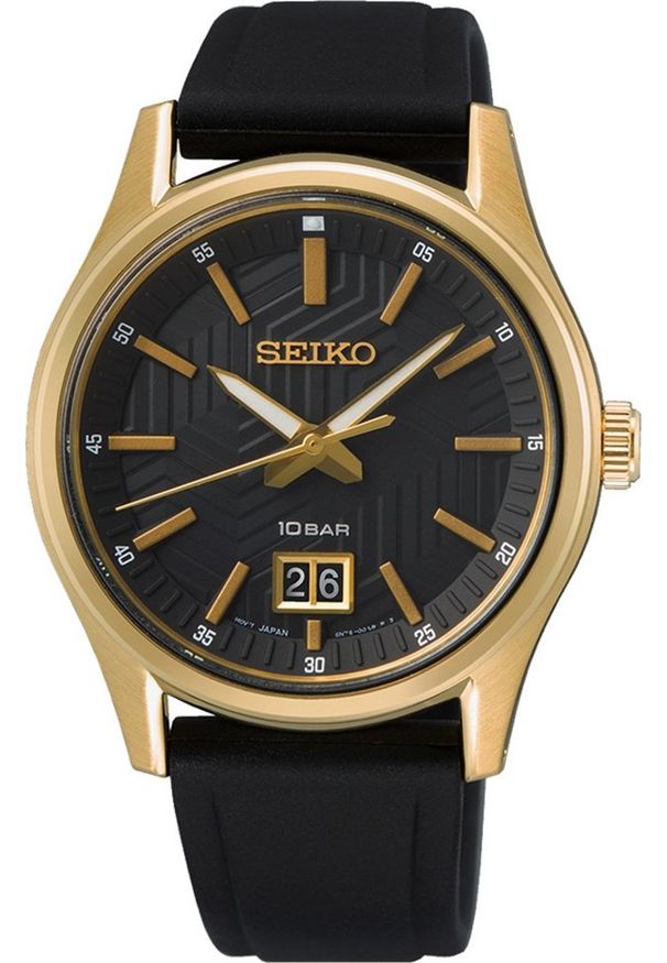 Zegarek Seiko Zegarek męski Seiko SUR560P1 czarny. Kolor: czarny