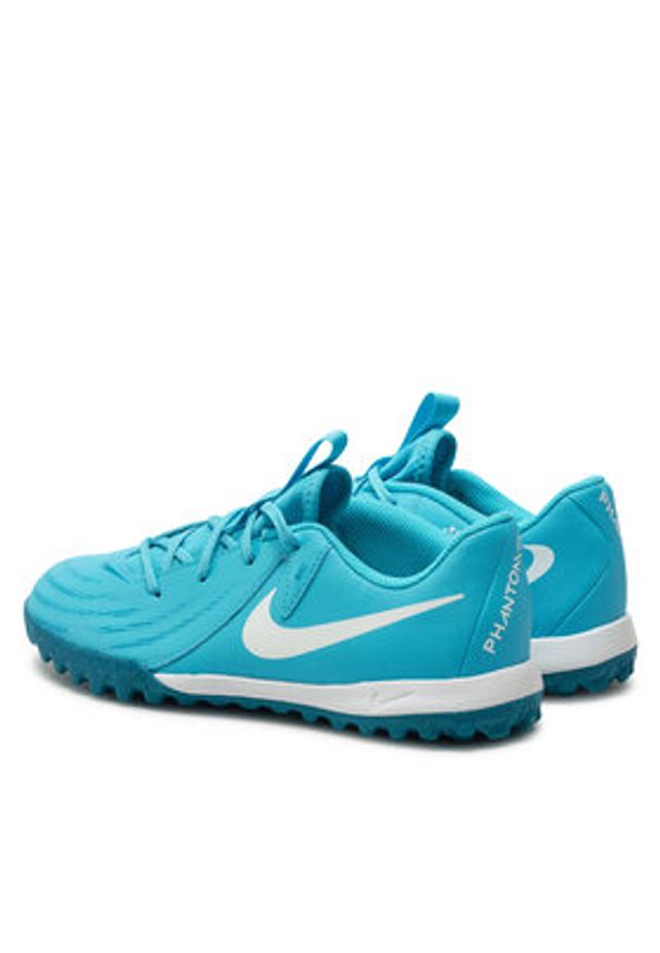 Nike Buty do piłki nożnej Jr Phantom Gx II Academy Tf FJ2608 400 Niebieski. Kolor: niebieski. Materiał: skóra